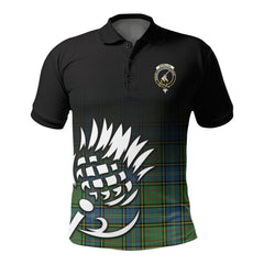 McMillan Hunting Ancient Tartan Crest Polo Shirt - Thistle Black Style
