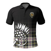McPherson Dress Ancient Tartan Crest Polo Shirt - Thistle Black Style