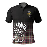 McPherson Hunting Ancient Tartan Crest Polo Shirt - Thistle Black Style