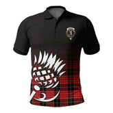 McQueen Modern Tartan Crest Polo Shirt - Thistle Black Style
