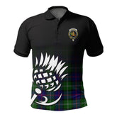 McThomas Modern Tartan Crest Polo Shirt - Thistle Black Style