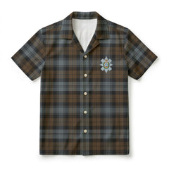 Black Watch Weathered Tartan Crest Hawaiian Shirt