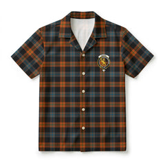 Brown Ancient Tartan Crest Hawaiian Shirt