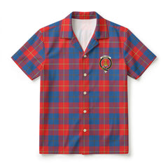 Galloway Red Tartan Crest Hawaiian Shirt