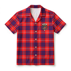 Hamilton Modern Tartan Crest Hawaiian Shirt