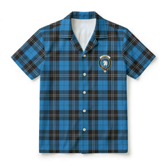 Ramsay Blue Ancient Tartan Crest Hawaiian Shirt