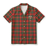 Stewart Royal Modern Tartan Crest Hawaiian Shirt