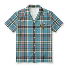 Thomson Blue Tartan Crest Hawaiian Shirt
