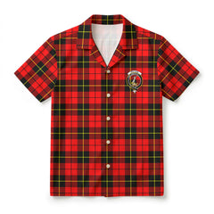 Wallace Hunting Red Tartan Crest Hawaiian Shirt