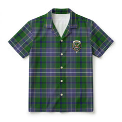 Wishart Hunting Tartan Crest Hawaiian Shirt