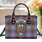 Congilton Tartan Crest Leather Handbag