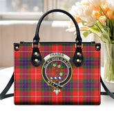Fraser Tartan Crest Leather Handbag