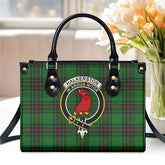 Halkerston Tartan Crest Leather Handbag