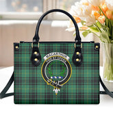 MacArthur Ancient Tartan Crest Leather Handbag
