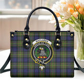 MacLaren Modern Tartan Crest Leather Handbag