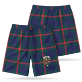 Agnew Modern Tartan Crest Men's Beach Shorts