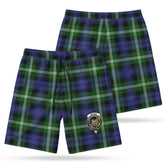 Baillie Modern Tartan Crest Men's Beach Shorts