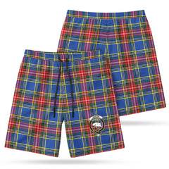Beaton Modern Tartan Crest Men's Beach Shorts