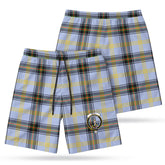 Bell of the Borders Tartan Crest Men's Beach Shorts