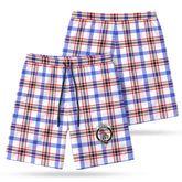 Boswell Modern Tartan Crest Men's Beach Shorts
