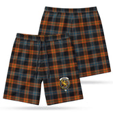Brown Ancient Tartan Crest Men's Beach Shorts