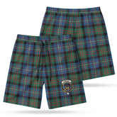 Cameron of Erracht Ancient Tartan Crest Men's Beach Shorts