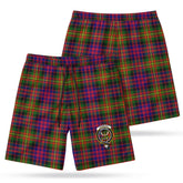 Carnegie Modern Tartan Crest Men's Beach Shorts