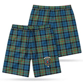 Colquhoun Ancient Tartan Crest Men's Beach Shorts