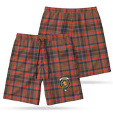 Cumming Hunting Weathered Tartan Crest Men's Beach Shorts