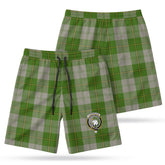 Cunningham Dress Green Dancers Tartan Crest Men's Beach Shorts