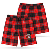 Cunningham Modern Tartan Crest Men's Beach Shorts