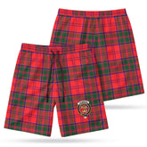 Drummond Modern Tartan Crest Men's Beach Shorts