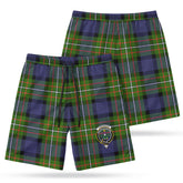 Fergusson Modern Tartan Crest Men's Beach Shorts