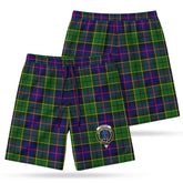 Forsyth Modern Tartan Crest Men's Beach Shorts