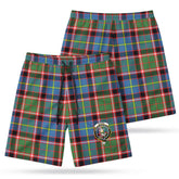 Glass Tartan Crest Men's Beach Shorts