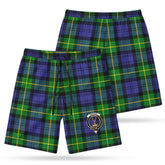 Gordon Modern Tartan Crest Men's Beach Shorts