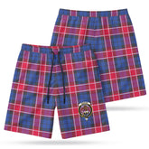 Graham of Menteith Red Tartan Crest Men's Beach Shorts