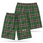 Gray Hunting Tartan Crest Men's Beach Shorts