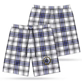 Hannay Modern Tartan Crest Men's Beach Shorts