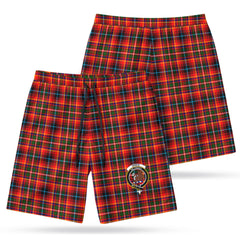 Innes Modern Tartan Crest Men's Beach Shorts