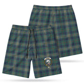 Kennedy Modern Tartan Crest Men's Beach Shorts