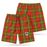Leask Tartan Crest Men's Beach Shorts