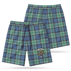 Leslie Hunting Ancient Tartan Crest Men's Beach Shorts