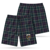 Leslie Hunting Modern Tartan Crest Men's Beach Shorts