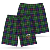Leslie Hunting Tartan Crest Men's Beach Shorts