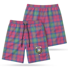 Lindsay Ancient Tartan Crest Men's Beach Shorts
