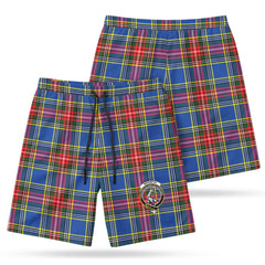 MacBeth Modern Tartan Crest Men's Beach Shorts