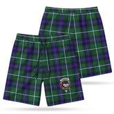 MacDonald of the Isles Hunting Modern Tartan Crest Men's Beach Shorts