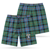 Malcolm Ancient Tartan Crest Men's Beach Shorts