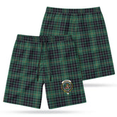 McAulay Hunting Ancient Tartan Crest Men's Beach Shorts